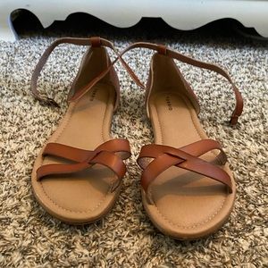 Torrid strappy brown sandals! Barely warn!